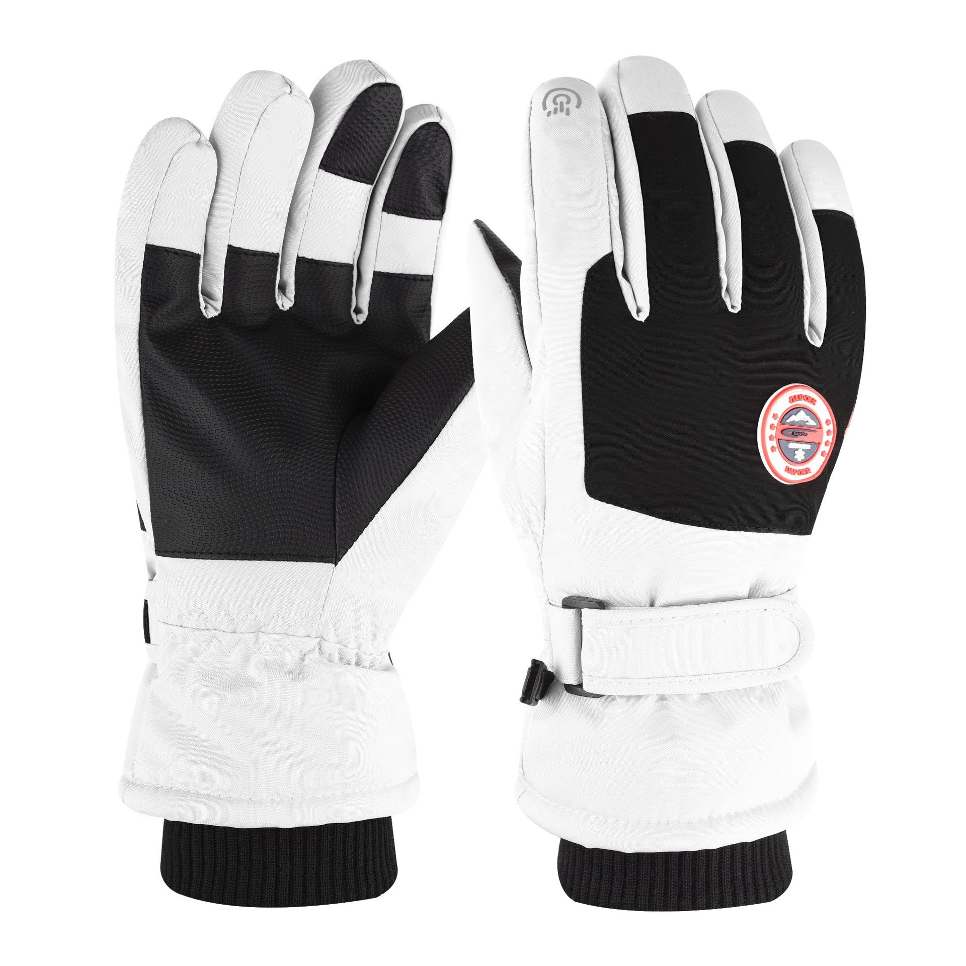 Ski Gloves Winter Plus Velvet Thick Touch Screen Warm Mountaineering Waterproof Gloves Outdoor Cycling Battery Car Gloves