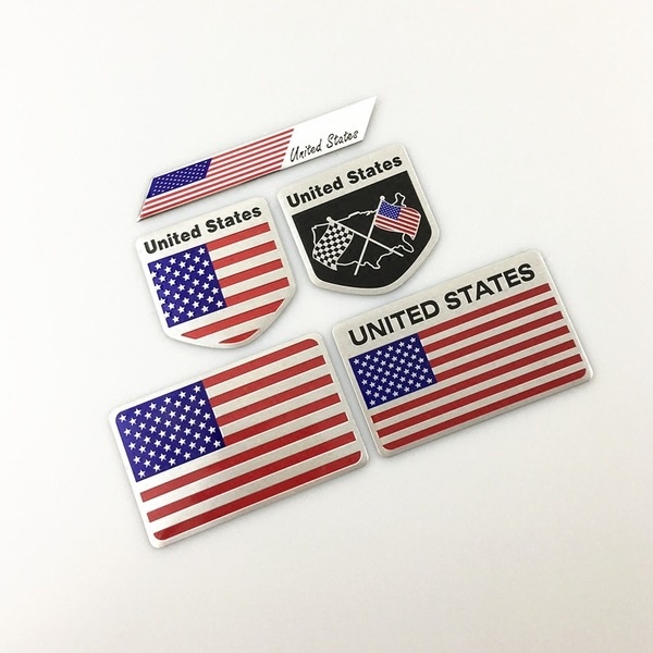 Flag Body Modification Label Aluminum Alloy Creative Car Scratch Sticker Decorative Sticker