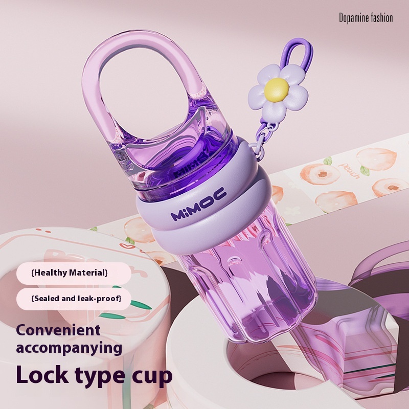 Plastic Cup Portable Coffee Cup High Value Internet Celebrity Student Couple High Value Double Drinking Water Cup