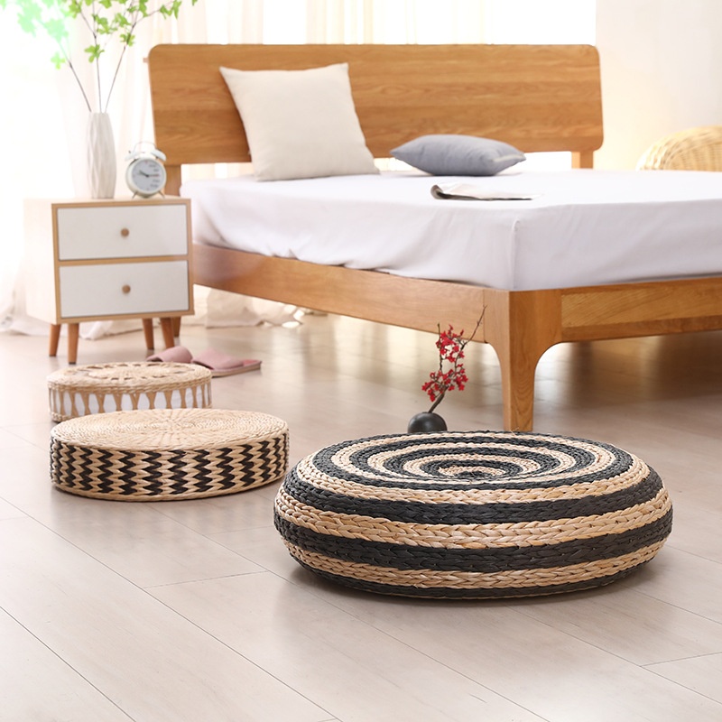Japanese Straw Futon Sitting Cushion Balcony Floor Cushion Thickened Straw Tatami Cushion