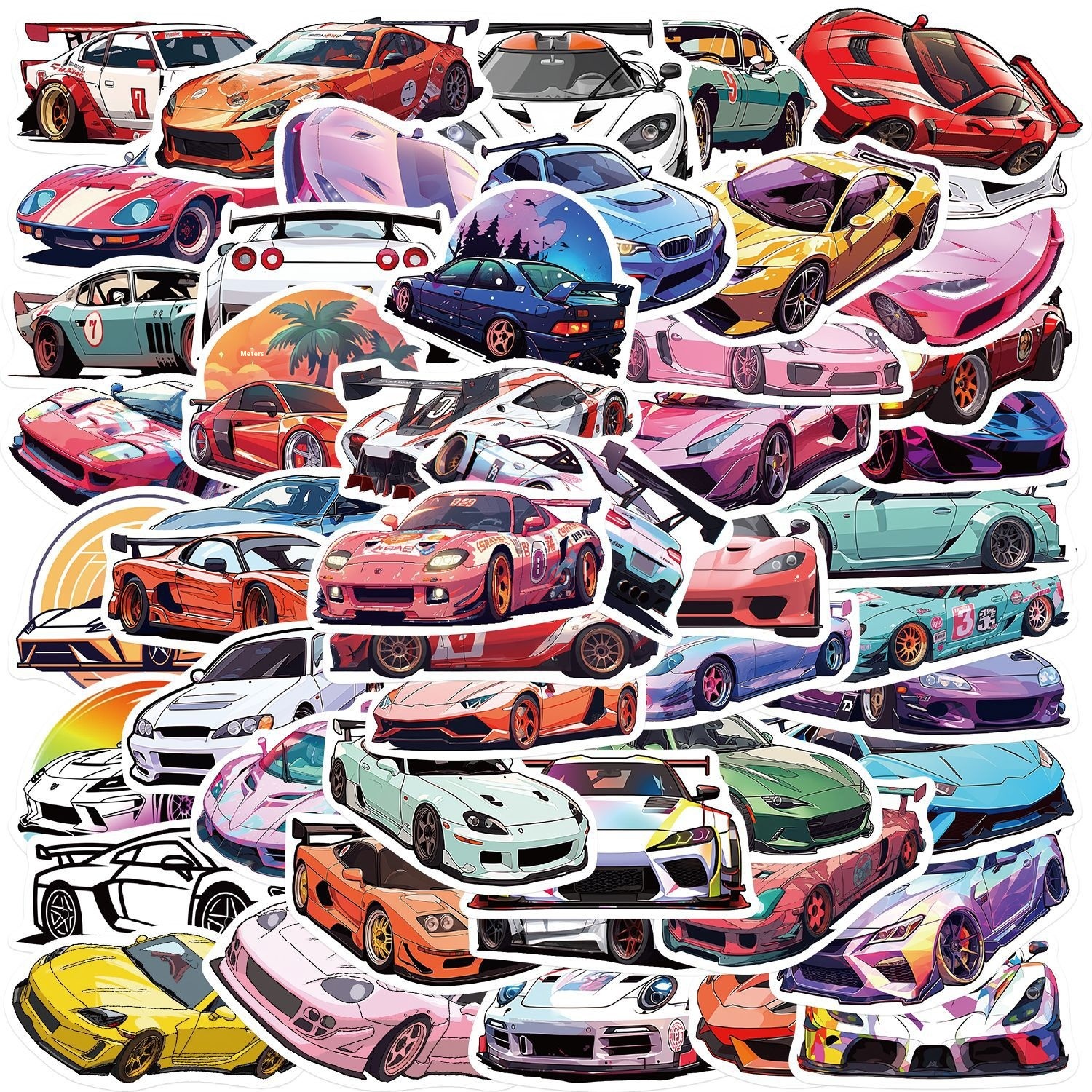 50 JDMCar Graffiti Stickers For Guitar Notebook Luggage DIYWaterproof Stickers