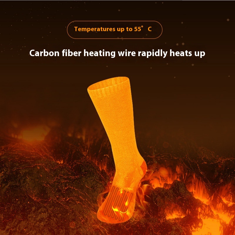 Winter Electric Heating Socks Rechargeable Heating Foot Warmer Socks Heating Socks Electric Heating Warm Walking Removable And Washable Foot Warmer