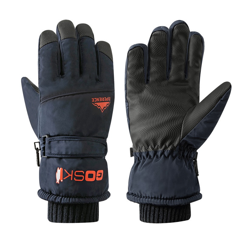 Winter Ski Gloves Men's Plus Velvet Thick Warm Windproof Outdoor Sports Non-slip Finger Touch Screen Warm Gloves