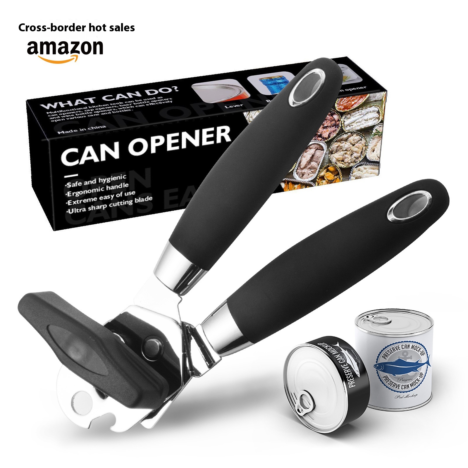 Can Opener Manual Stainless Steel Multi-functional Powerful Can Opener Can Opener Kitchen Can Opener Tool