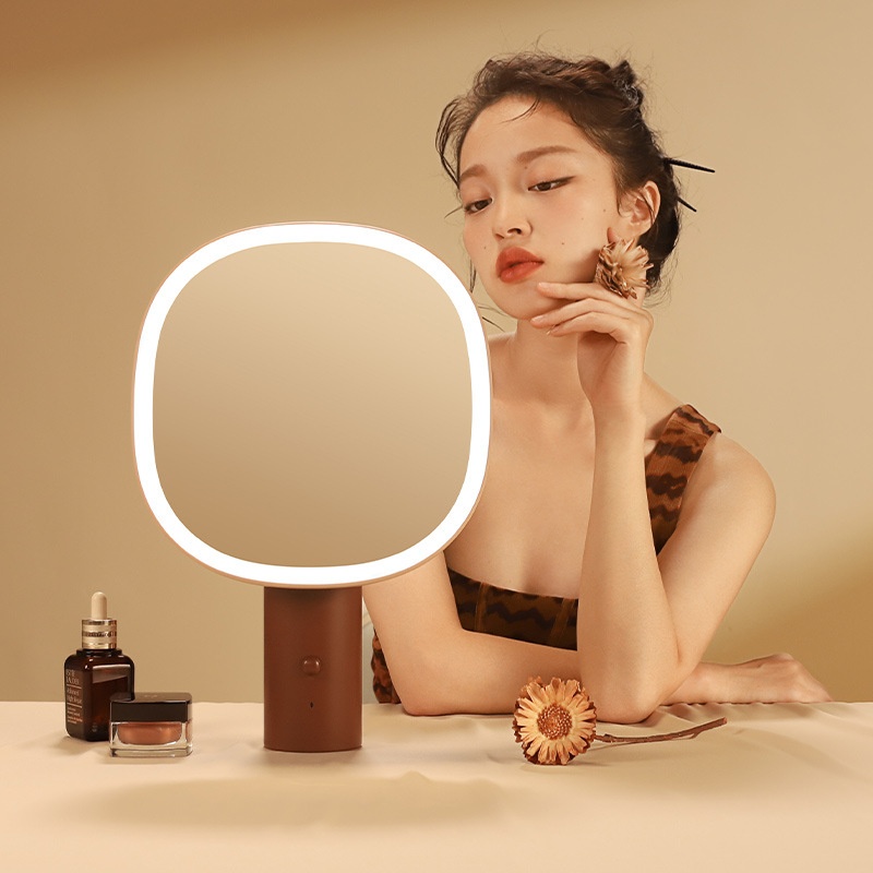 MUIDBig Tree Mirror Desktop Led Makeup Mirror Desktop Bedroom Dressing Mirror With Light Beauty Mirror