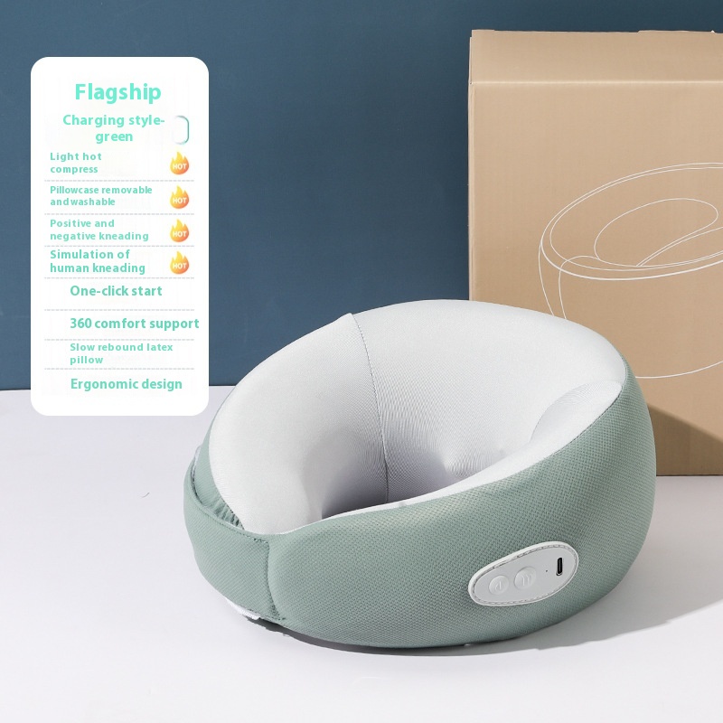 Electric U-shaped Massage Pillow Neck Protector Kneading Cervical Massager Portable Neck Protector U-shaped Pillow Cervical Massage Pillow
