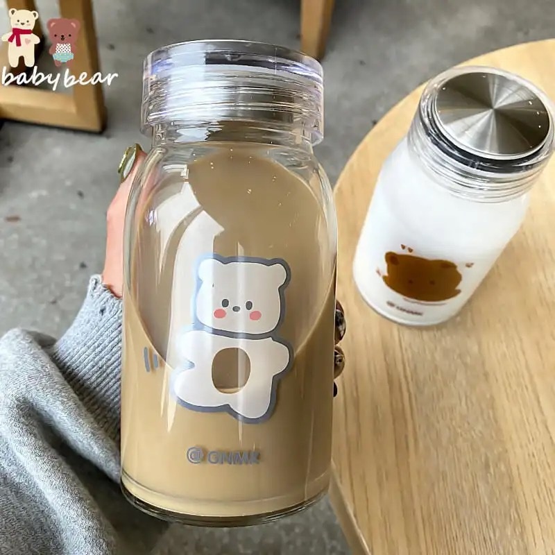 Bottle Adult Cup Simple Student Forest Water Cup Female Korean Fresh Cute Girl Portable Glass Cup