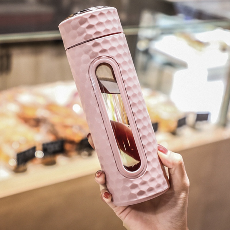 Simple Glass Water Cup For Men And Women,Creative Double-layer Portable,Personalized,Forest-style Tea And Water Separation Filter Tea Brewing Cup