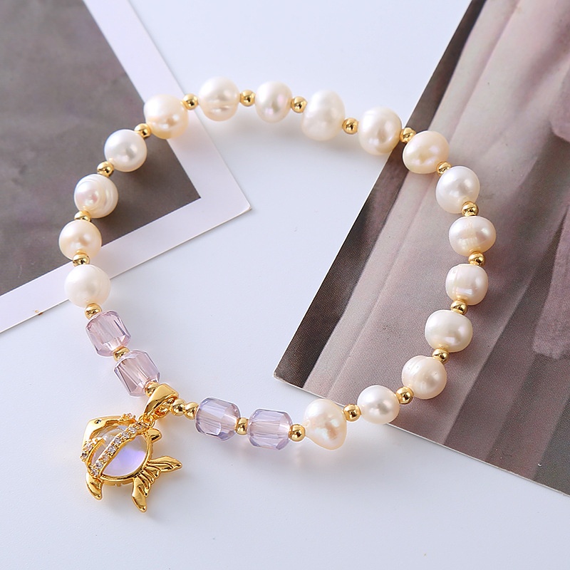 Year After Year,There Are More Than Enough Natural Freshwater Pearl Beads Bracelet Small And Exquisite Cute Goldfish Pendant Bracelet Accessories