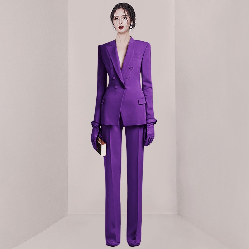 Professional Suit,Goddess-like Temperament,Spring And Autumn Suit Jacket,High-end Small Suit Top,Straight Pants,Two-piece Suit