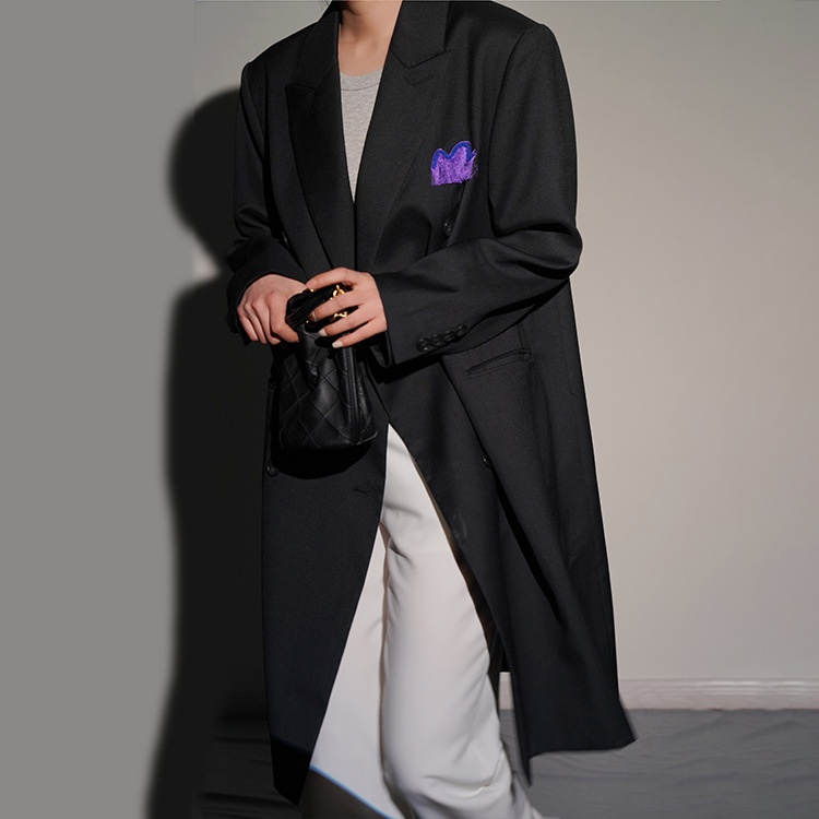 Good Stuff In The Shop~Long Wool Suit With High-end Fabrics,Slim And Tall Long Trench Coat Suit