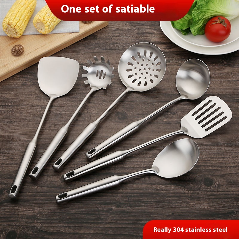 Thickened304 Stainless Steel Spatula Colander Set Soup Shell Colander Soup Spoon Spatula Cooking Shovel Kitchen6-piece Set