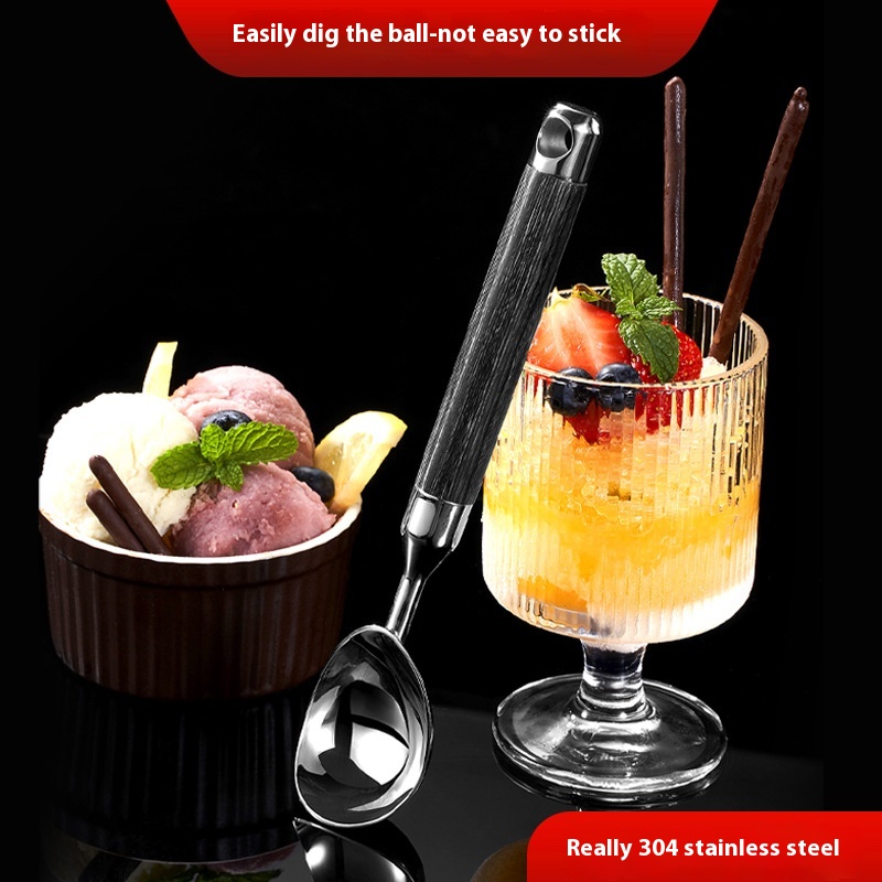 Ice Cream Scoop304 Stainless Steel Scoop Fruit Watermelon Scoop High Value Spoon Ice Cream Scoop Dish Artifact