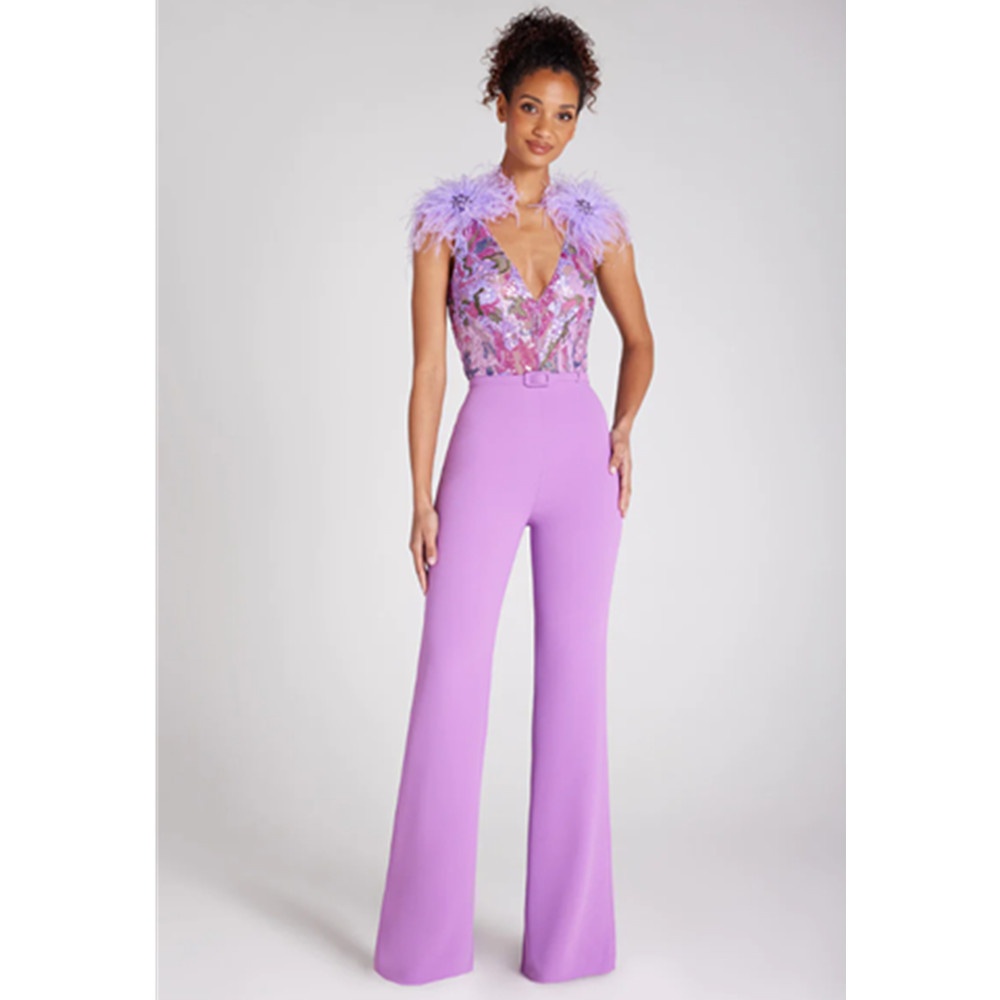 Products Violet Jumpsuit European And American Fashion Banquet Party Jumpsuit