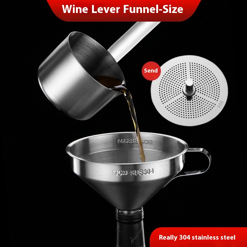 304 Stainless Steel Wine Funnel With Multiple Specifications For Soy Sauce Measuring Spoon,Chinese Hook Design,Wine Hanging Oil Leak Wine Spoon