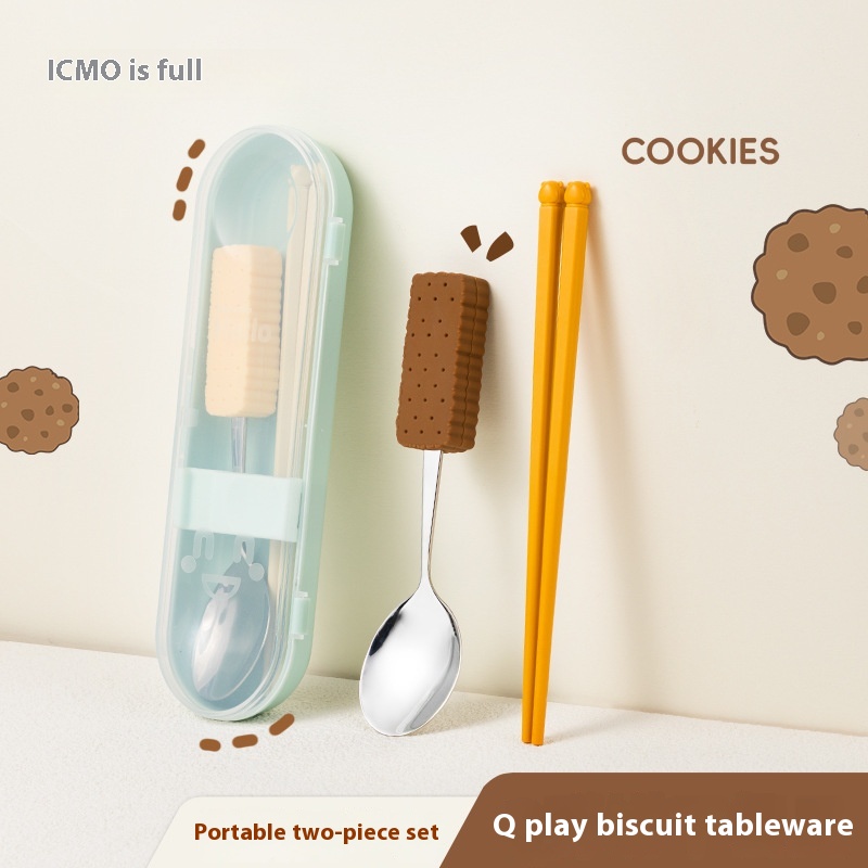 Kemanduo Portable Set Of Chopsticks,Spoons And Cutlery For Students To Store In ABox For Office Workers,Cute And Elementary School Students