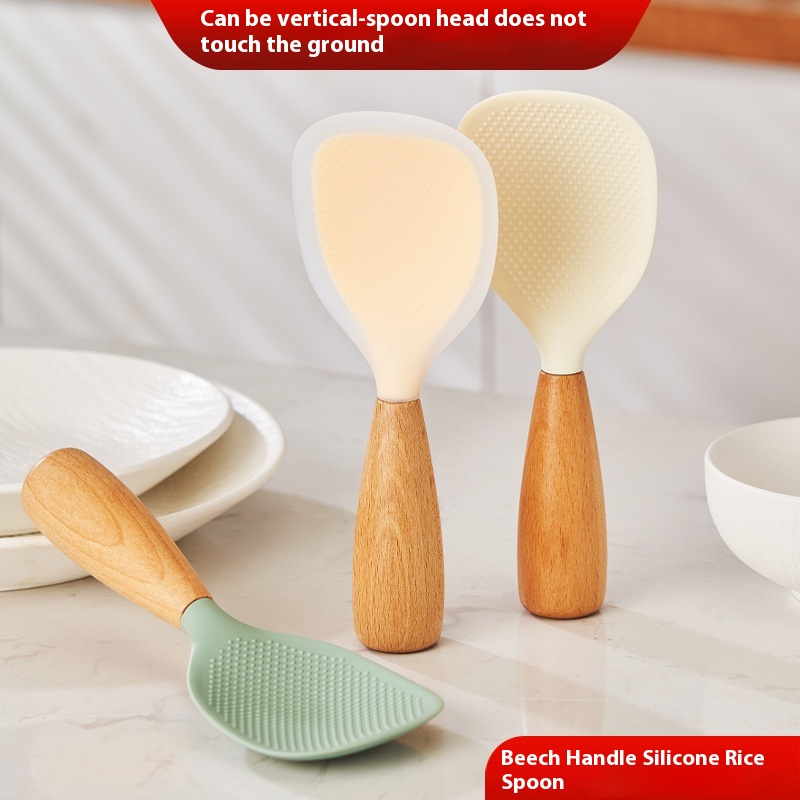 Rice Spoon Can Stand Non-stick Rice Household High-value Spoon Food-grade Silicone Rice Cooker Rice Shovel