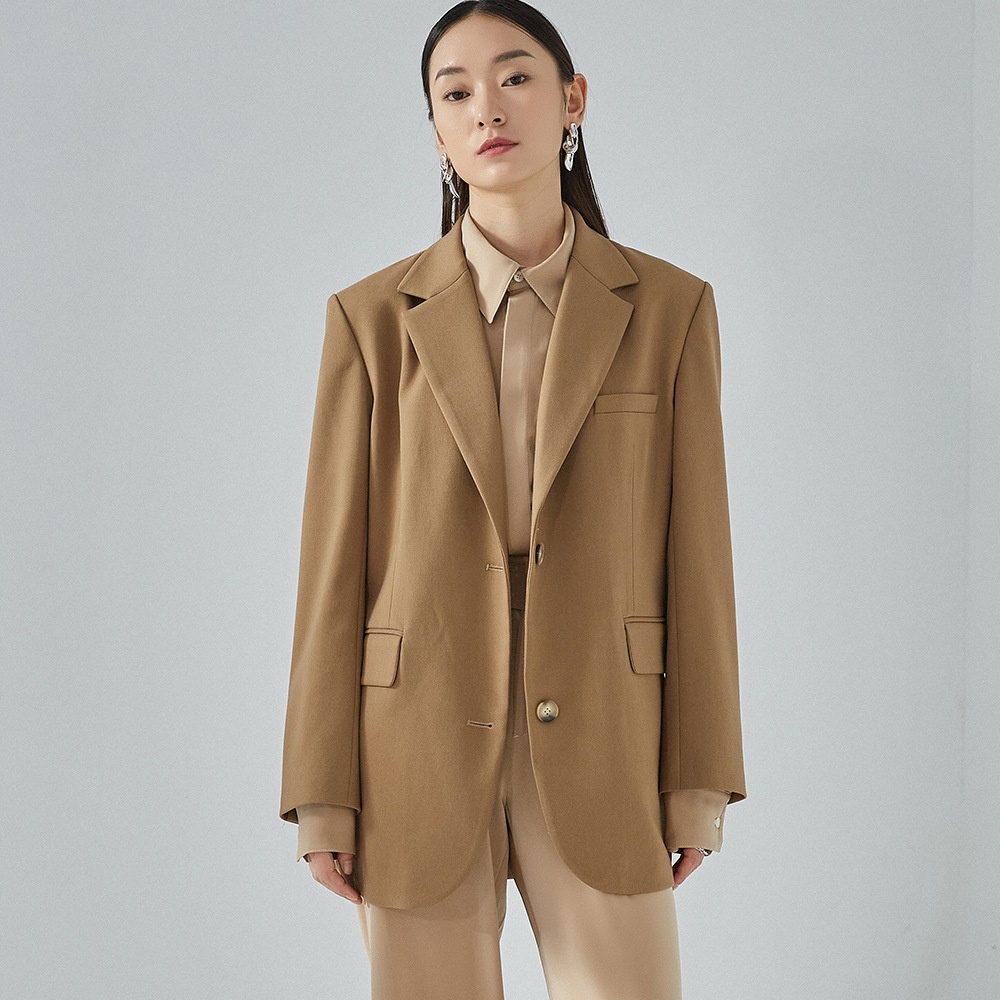 [Shengdu]23 Spring And Autumn Casual Simple Loose Khaki Style All-match Suit Jacket Tops Women