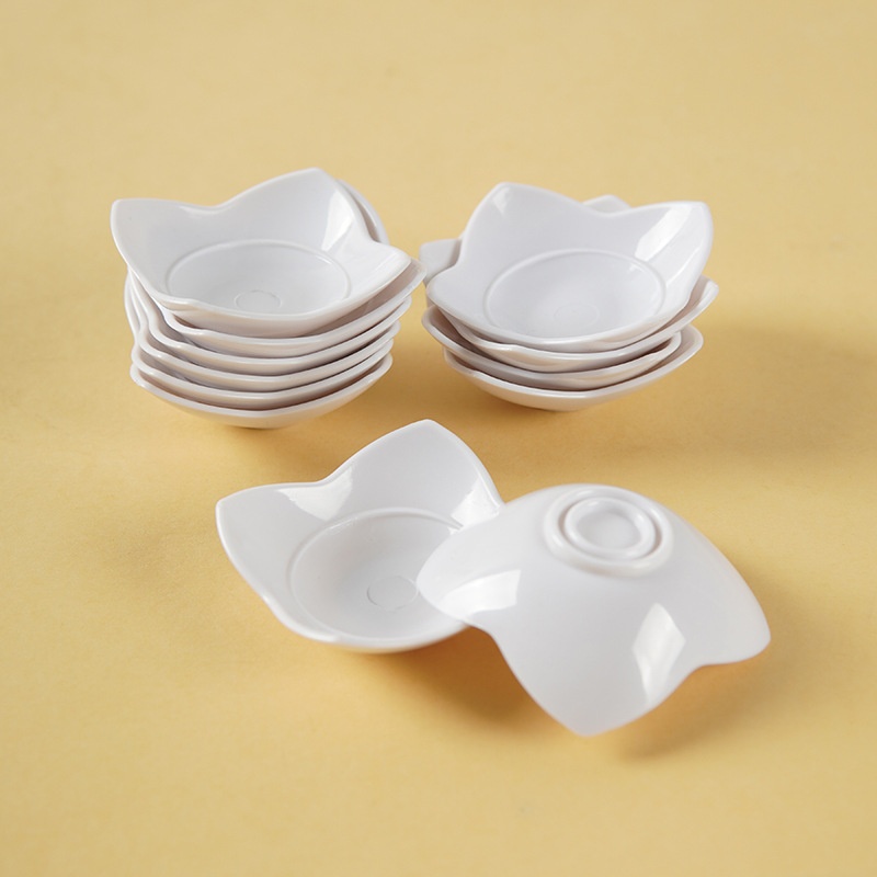 ABSMini Plate Model Doll House DIYSimulation Smoothie Small Cake Bowl Dinner Plate Four Corners Square Plate Props