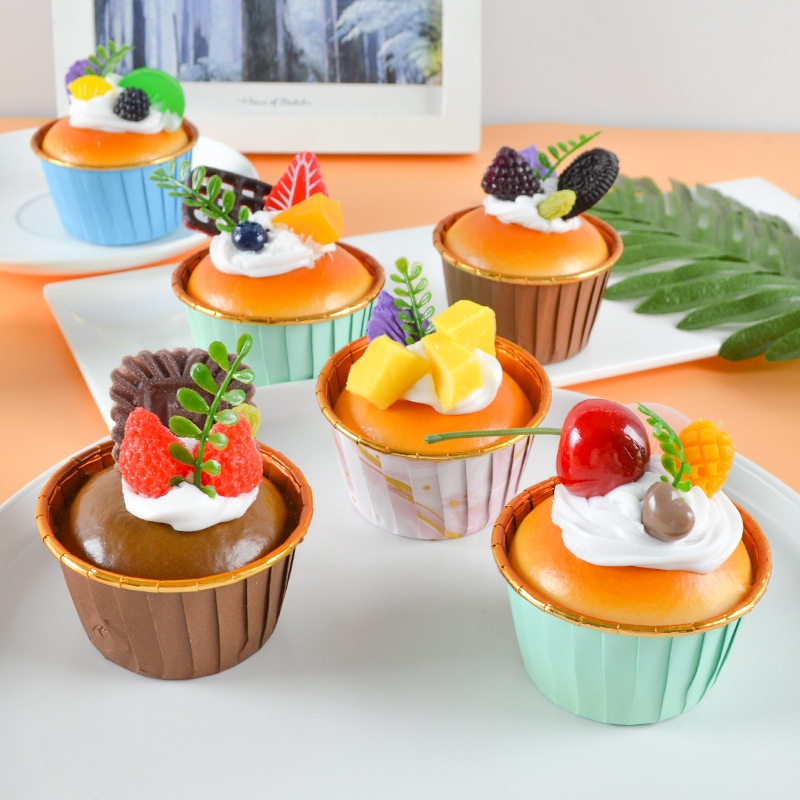 The Same Pu Simulation Cupcake Model Photo Decoration Props Simulation Fruit Cupcake Refrigerator Magnet