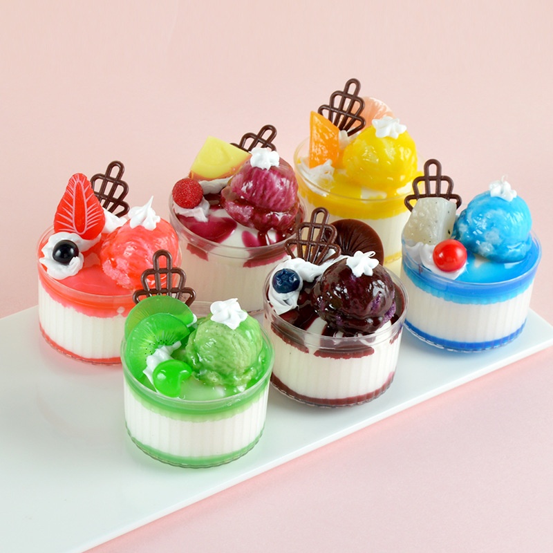 One-piece Dery Simulation Cake Small Bread Model Simulation Cream Sundae Fruit Ice Cream Props Refrigerator Magnet
