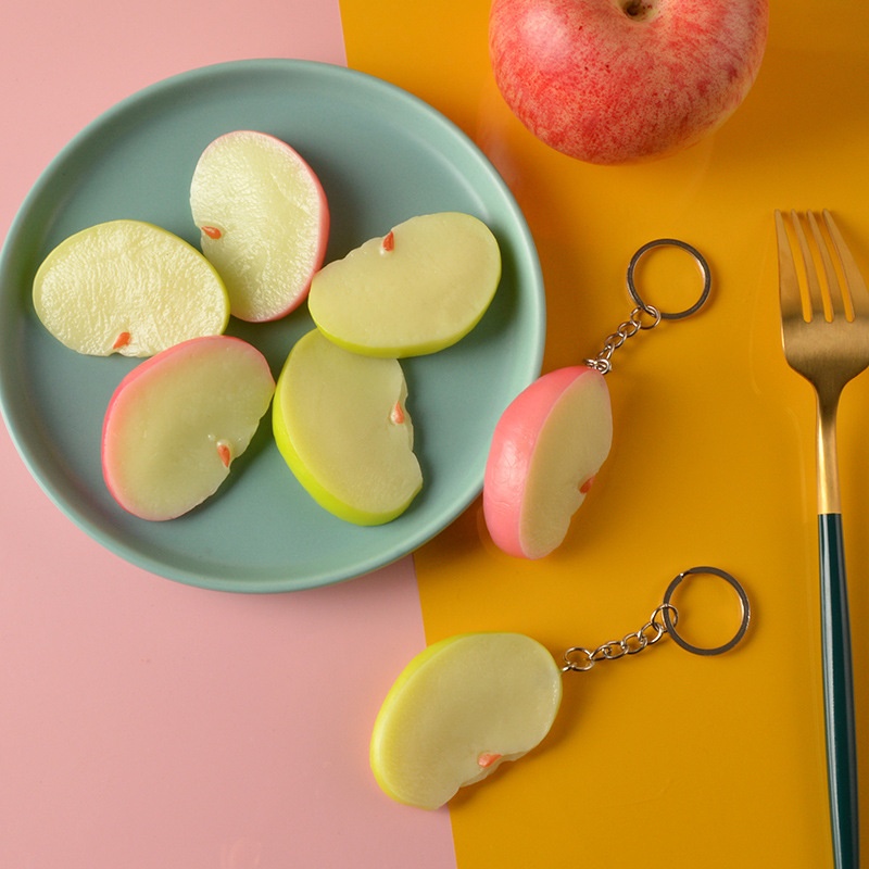 Soft Rubber Simulation Apple Petal Keychain Pendant Fashion Key Ring Pendant Creative Meaning Wu Small Commodity