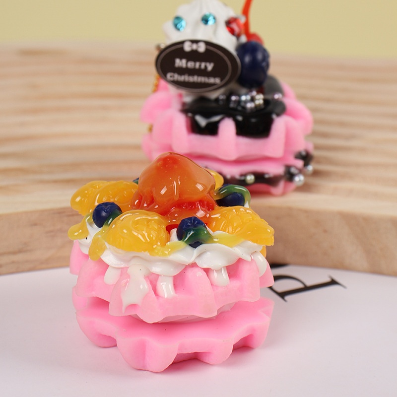 (CPC)Simulation Cake Dessert Food Pendant Healing Fruit Cream Ice Cream Small Cake Pendant