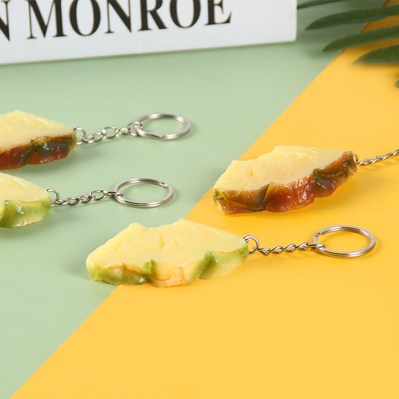 PVCSimulation Pineapple Slice Props Simulation Pineapple Slice Pendant School Bag Key Pendant Interesting Simulation Fruit