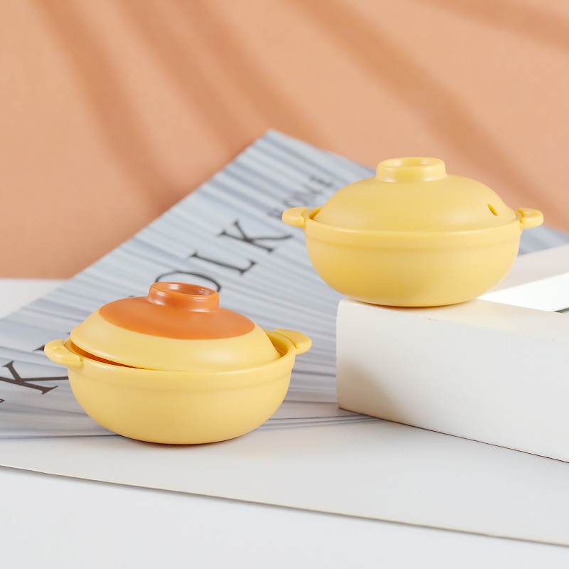 ABSSimulation Clay Pot Rice Casserole Prop Model Dollhouse Doll House Handmade DIYTableware Accessories