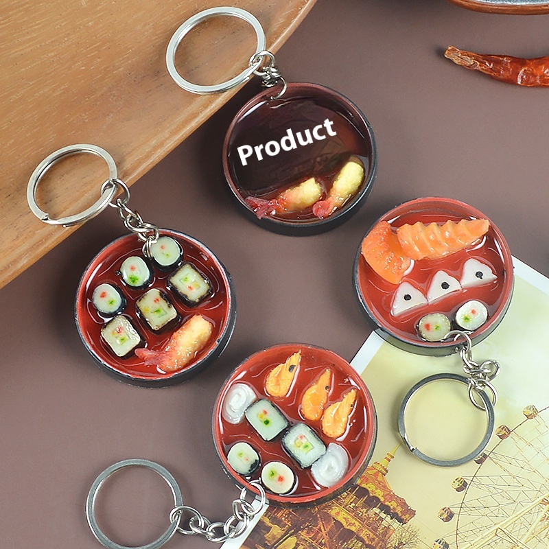 One-piece Drop Shipping Simulated Food Round Seaweed Sushi Bento Pendant Simulated Japanese Cuisine Seaweed Sushi Pendant