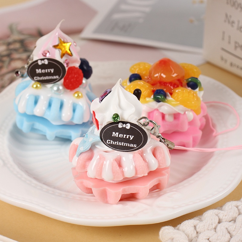 (CPC)Macaron Color Simulated Cake Claw Machine Small Pendant Simulated Dessert Small Cake Food Toy Keychain