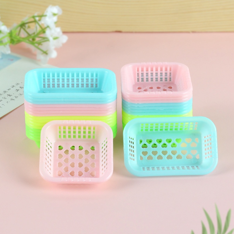 Dollhouse Mini Plastic Basket Fun Pretend Kitchen Tableware Toys Mini Kitchen Pocket Vegetable Basket