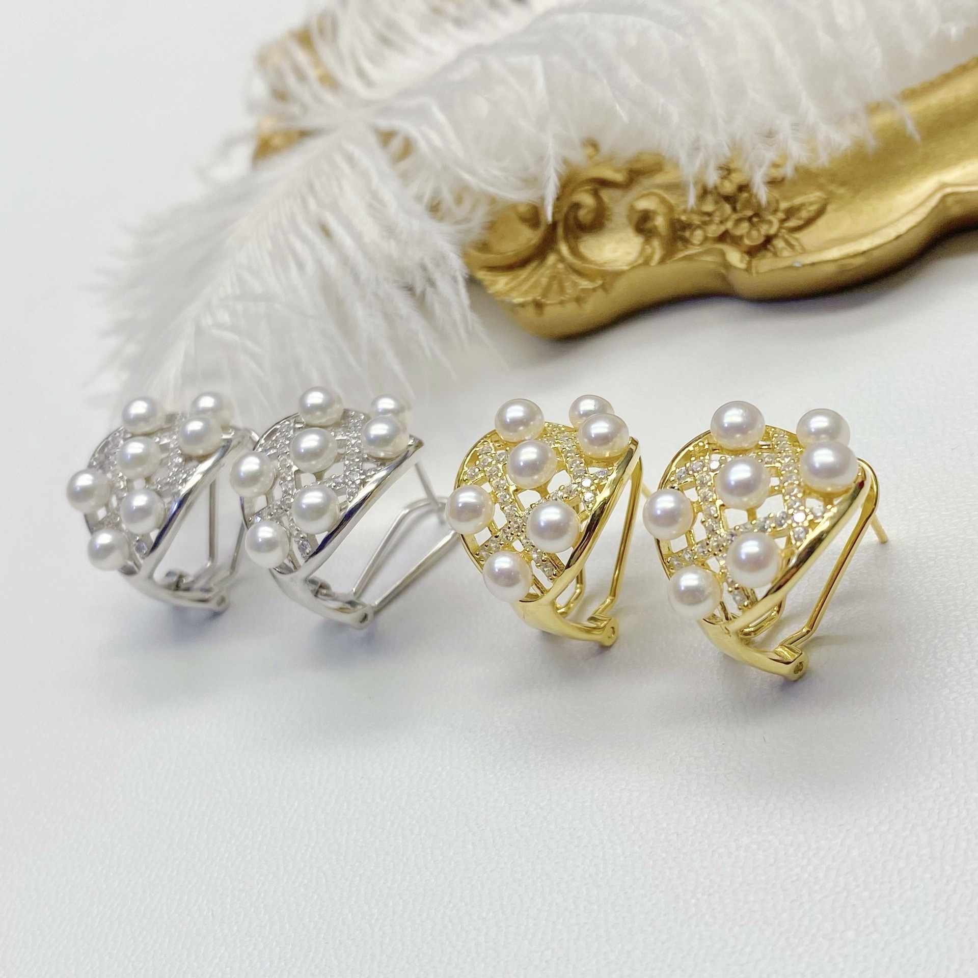 Xiaohongshu Dawei Internet Celebrity Blogger Recommends Exquisite Micro-inlaid S925 Silver Freshwater Pearl Diamond Earrings