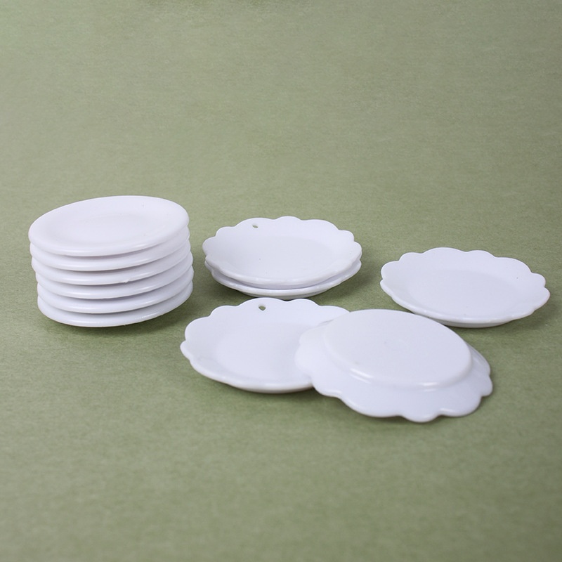 Miniature Food Play Dinner Plate Bowl Dish Plate Prop Imitation Porcelain Doll House DIYCream Glue Food Play Container Plate