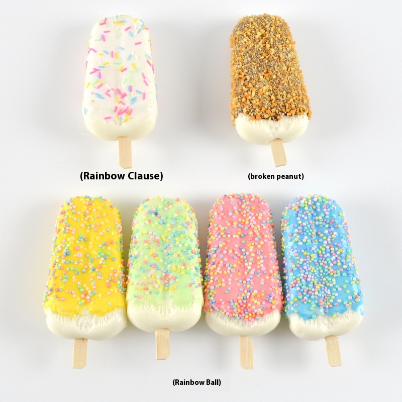 PUSoft Elastic Simulation Ice Cream Props Simulation Peanut Crushed Popsicle Model Simulation Cold Drink Popsicle Ice Refrigerator Sticker