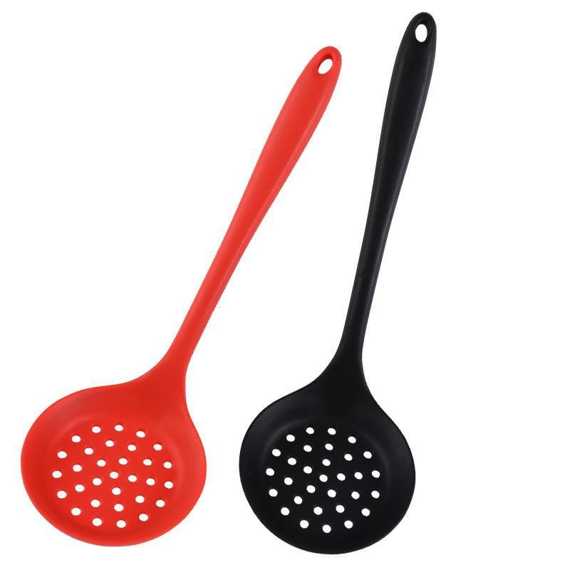 Kitchen Household Scoop Long Handle Hangable Silicone Kitchenware Cooking Colander Non-stick Pan Oil Grid Colander
