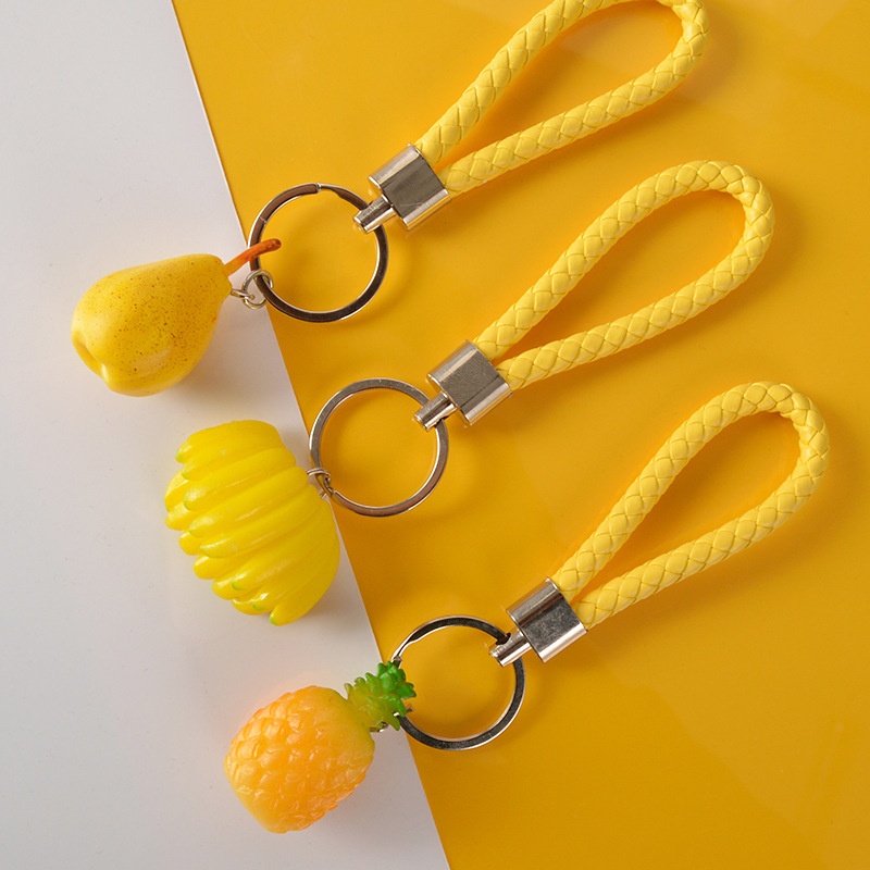PVCSoft Glue Simulation Vegetable And Fruit Keychain Pendant Creative Fake Fruit Airpods Pendant