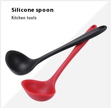 Kitchen Long Handle Non-stick Cooking Spoon Hot Pot Spoon Household Integrated All-inclusive Silicone Soup Spoon Kitchenware