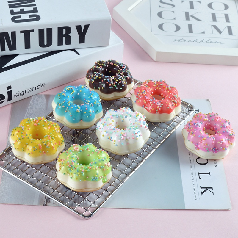 The Same PUSimulation Donut Model Props Simulation Cream Cake Dessert Plum Donut Refrigerator Magnet