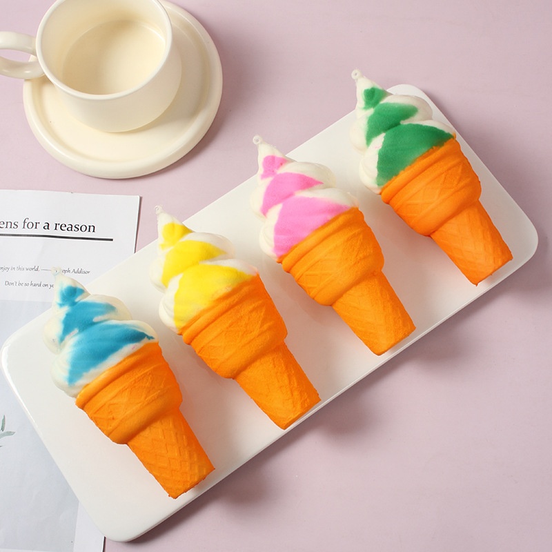 Pu Slow Rebound Big Torch Ice Cream Model Fun Decompression Toy Pinch Music Can Be Used As Jewelry Pendant