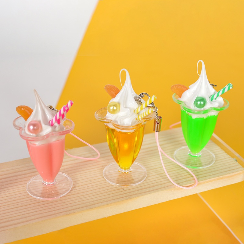 Strength Kawaii Simulation Sundae Cream Ice Cream Cup Pendant Cute Simulation Cake Food Play Ornaments