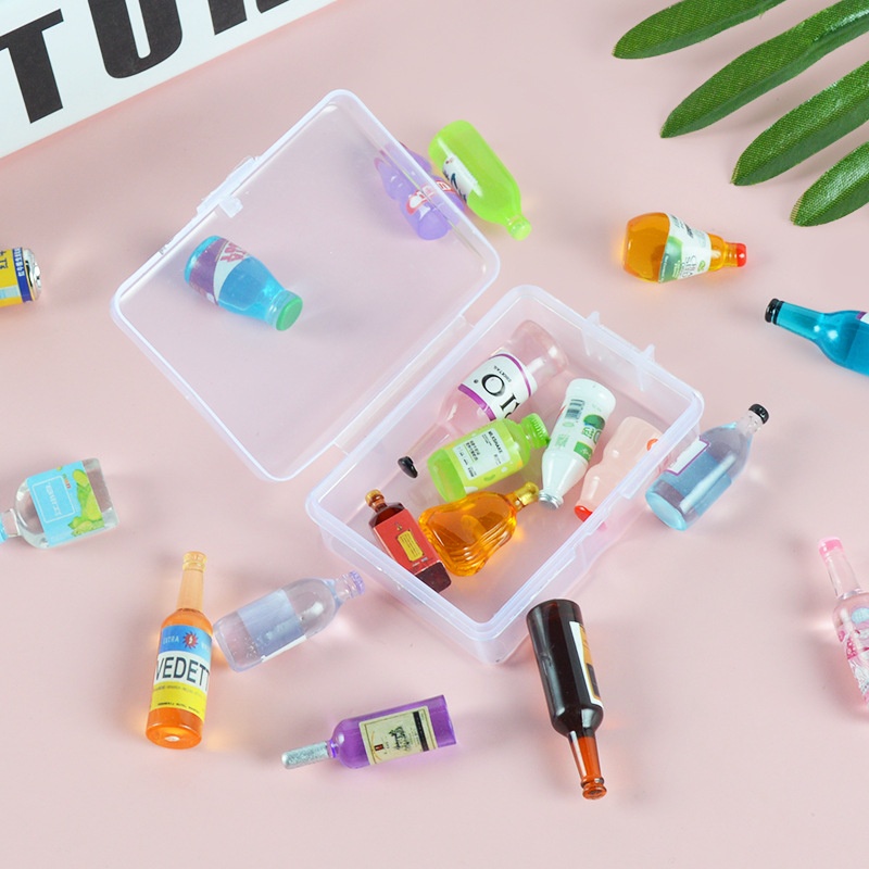 One-piece Drop Shipping Mini Simulation Beverage Wine Bottle Miniature Food And Play Lilliput Scene With Blister Box Small Bottle