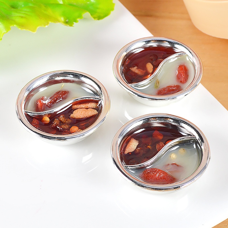 Miniature Food Toys Simulation Hot Pot Pendant Doll House Little People Country Play House Props Simulation Mandarin Duck Hot Pot Pot Bottom