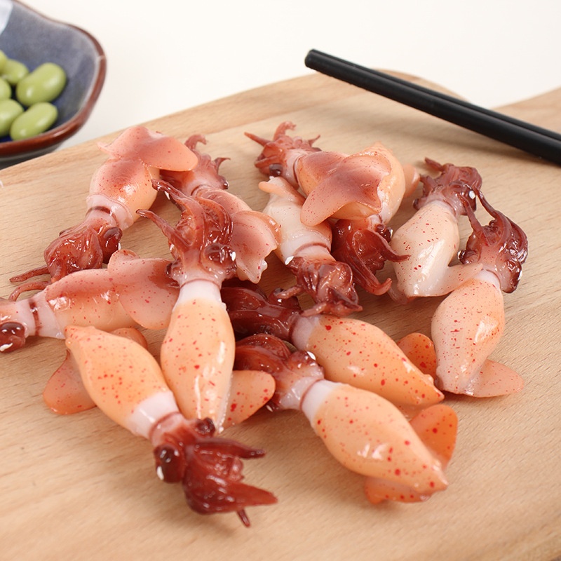 PVCSimulation Small Squid Pendant Creative Simulation Food Play Small Octopus Squid Keychain Pendant