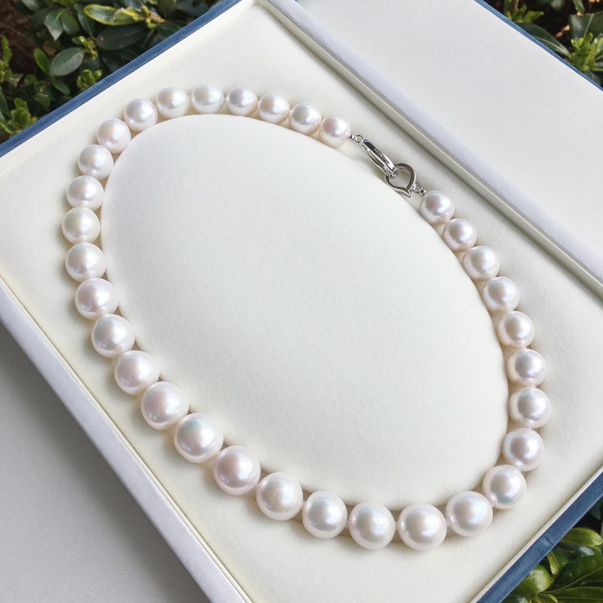 Idol11-13mm Nearly Round Natural Nuclear Large White Freshwater Pearl Necklace High-grade Clavicle Necklace