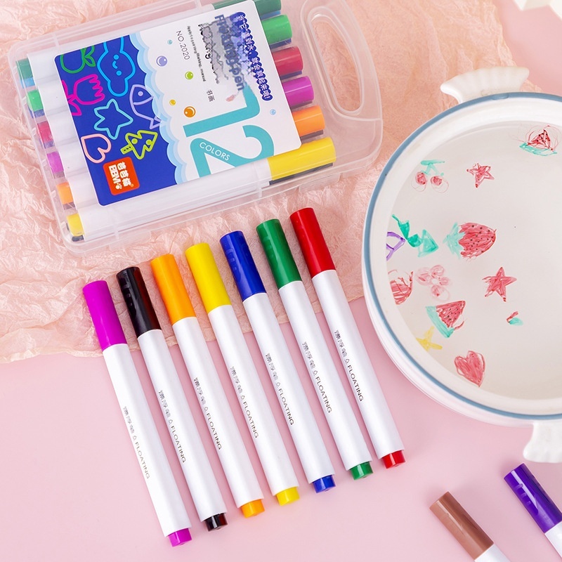 Douyin Internet Celebrity Children's Magic Water Color Floating Pen12 Colors Student Marker Painting Whiteboard Pen