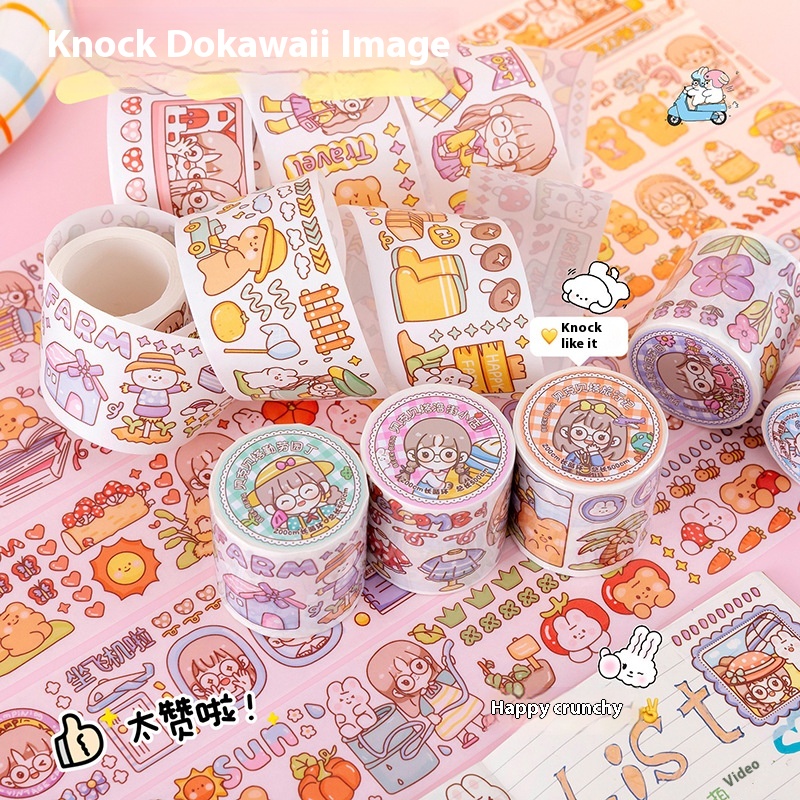 Baker Beta And Paper Tape Collection Sticker Set5 MLong Full Roll Special Grapefruit Milk Tea Original Illustration Notebook
