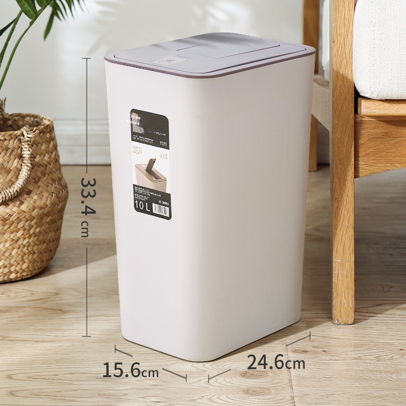 Trash Can Household With Cover Living Room Creative Bathroom Large Gap Waste Paper With Cover Narrow Toilet Waste Basket Nordic