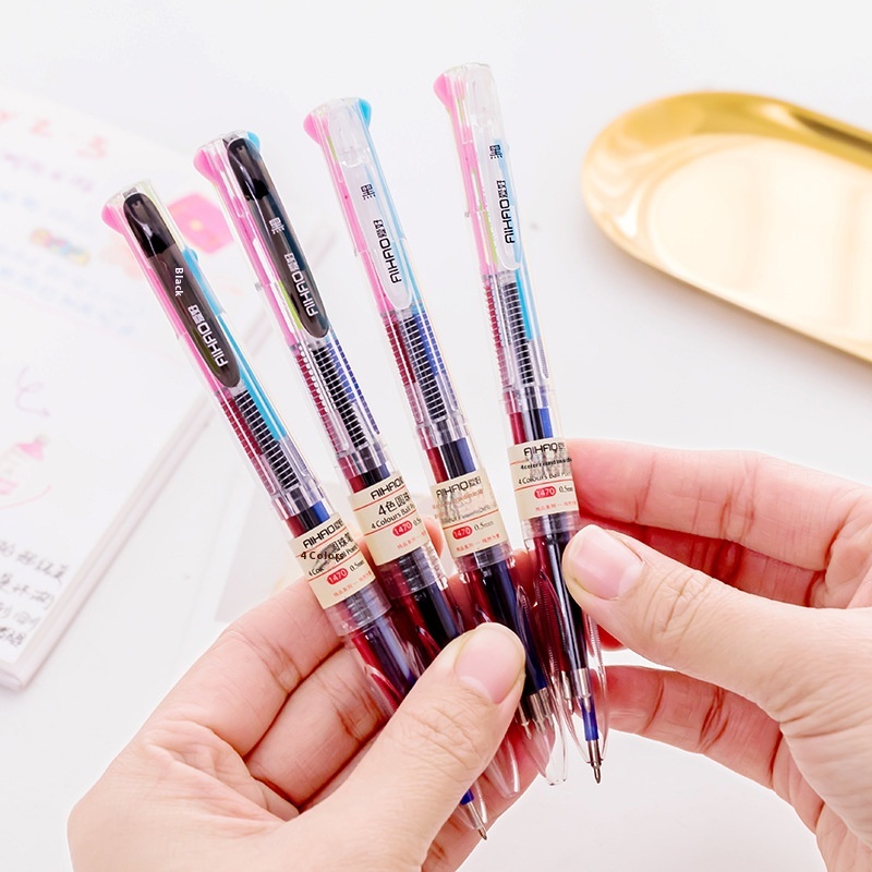 Hobby Korean Candy4 Colors Transparent Rod Ballpoint Pen Graffiti Pen Student Ballpoint Pen Stationery