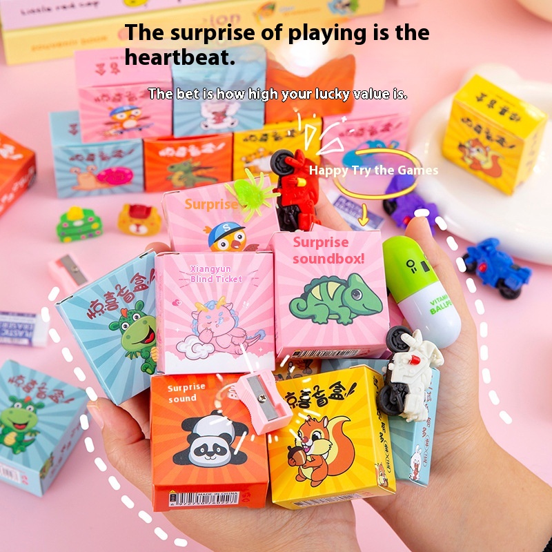 Children's Blind Box Toys Pencil Sharpener Stationery Eraser Surprise Small Blind Box Tumbler Kindergarten Prize Gift